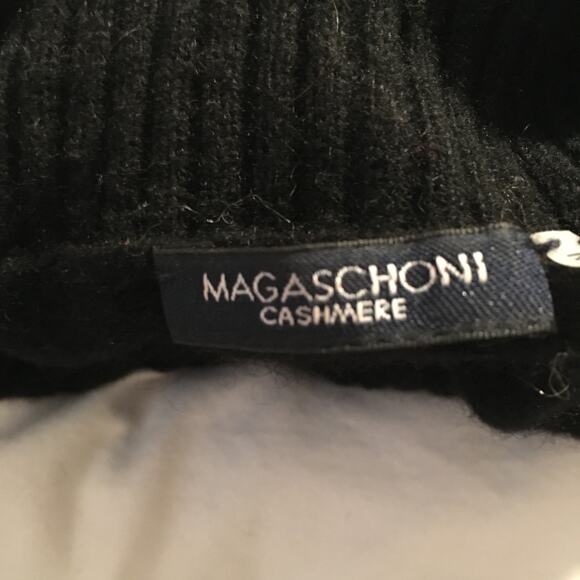 Magaschoni  100 % cashmere black short sleeve turtleneck old school money - Picture 2 of 7